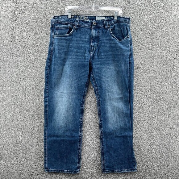 TK Axel Jeans Mens 38 X 32 Slim Boot Cut Blue Stretch Denim * - Picture 1 of 11